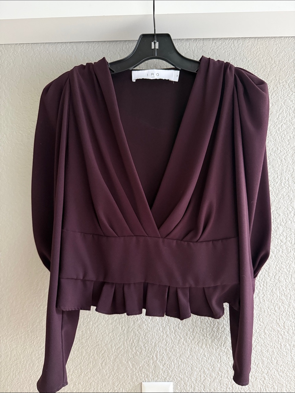 IRO Women's Stepie Plum V-Neck Draped Blouse
